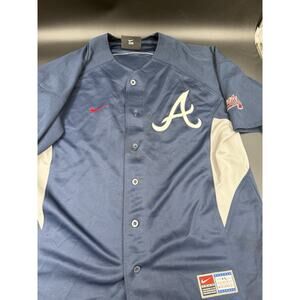 Nike Vintage Classic Atlanta Braves #7 J. D. Drew Navy Blue Jersey Men's Size L